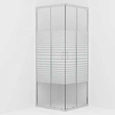 2020 New Glass shower cabin enclosure with striped silk printing