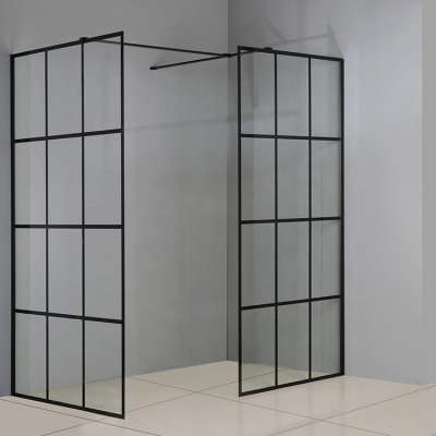 90x190 BLACK PRINT WALK IN frame wetroom/walk in/shower screen shower doors