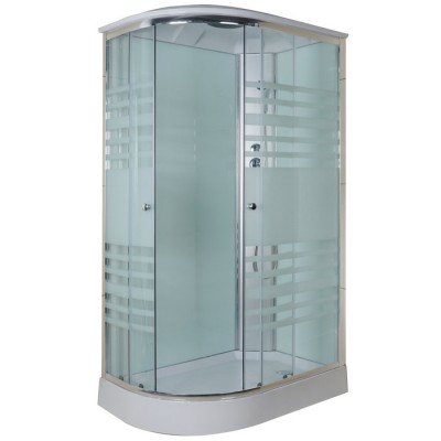 Chrome Shower cabin with 15cm ABS tray, with roof, sliding door with 4mm glass 47 in. D x 31 1/2 in. W x 85 1/2 in. H